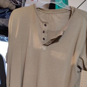 Faded Glory Tan Long Sleeve Tee Essential Comfort